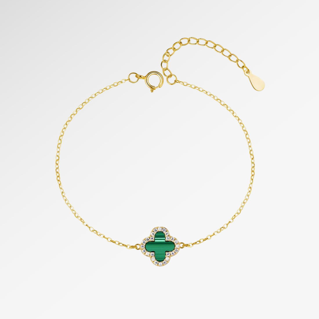Náramek Fleur Petite Green Pavé
