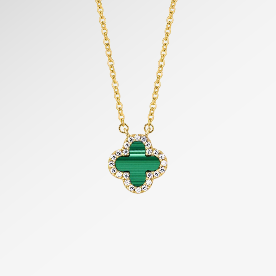 Náhrdelník Fleur Petite Green Pavé