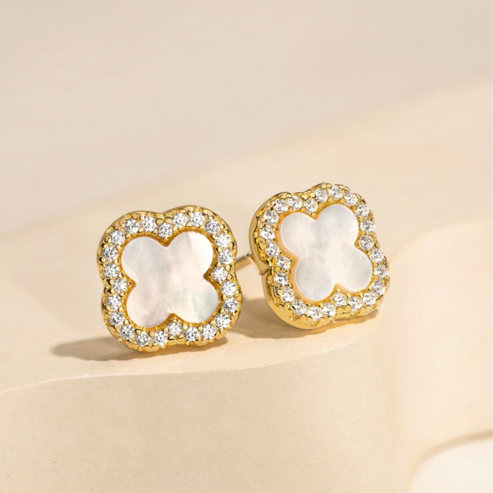 Náušnice Fleur Pavé