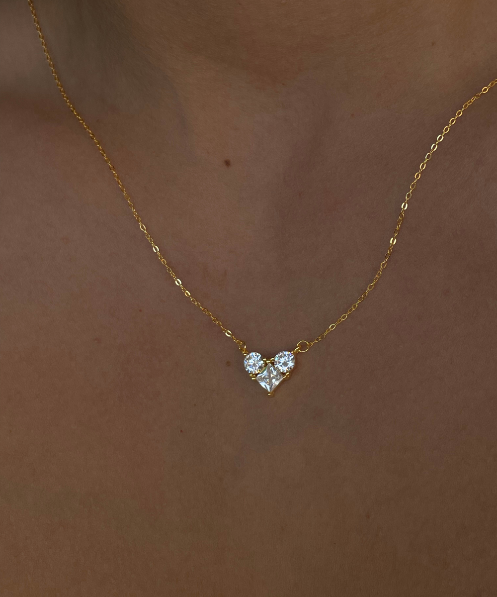 Pozlacený stříbrný náhrdelník Coeur